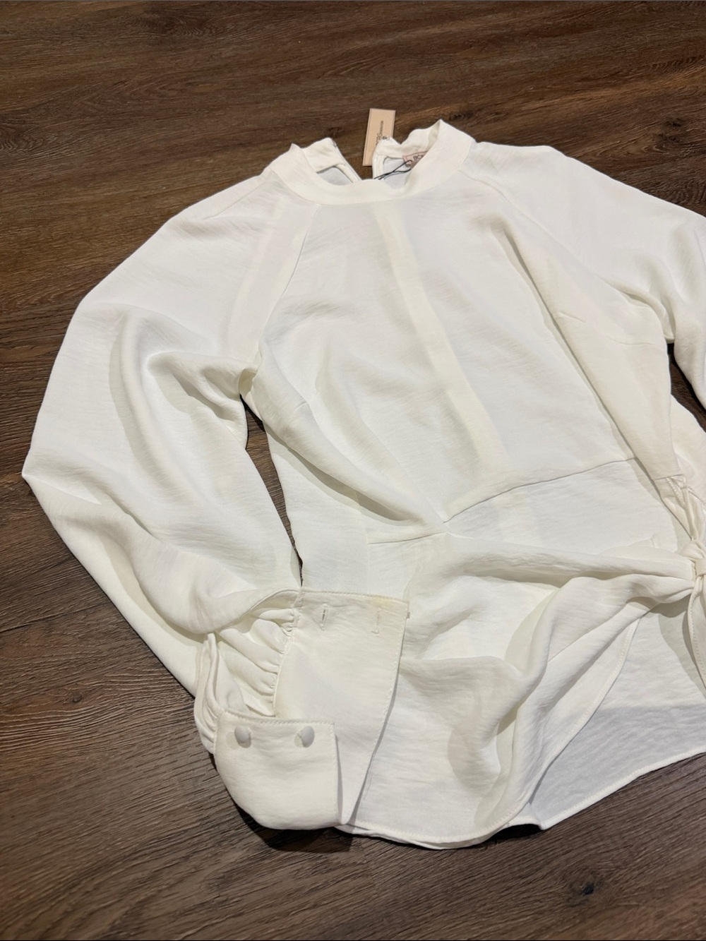 BCBGeneration Ivory Tie-Front Blouse - Picture 3 of 9